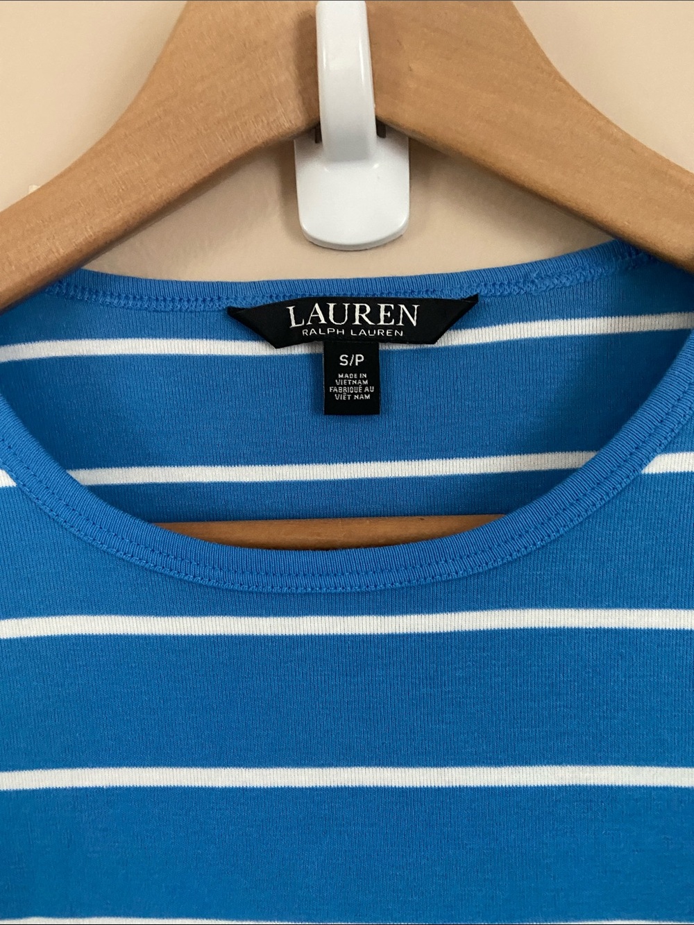 Lauren Ralph Lauren Blue & White Striped Long Sleeve Top Size Small - Picture 4 of 7